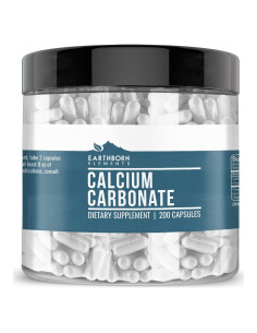 Carbonato de Calcio Earthborn Elements 200 Cápsulas Puro Sin Aditivos