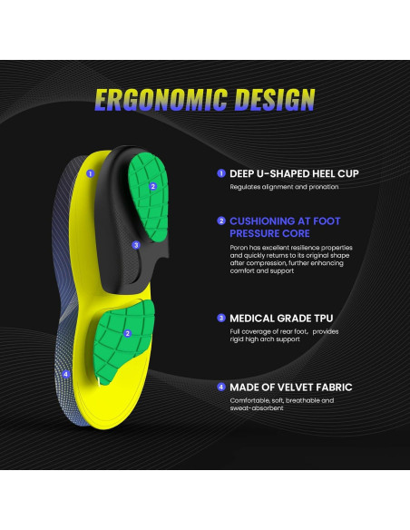 Plantillas Ortopédicas Bukihome para Arcos Altos - L 9.5-10.5