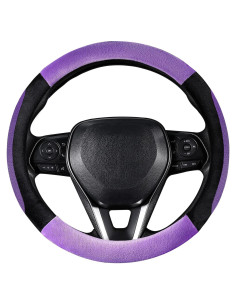 Cubierta de Volante de Coche SEG Direct 15" Púrpura y Negro