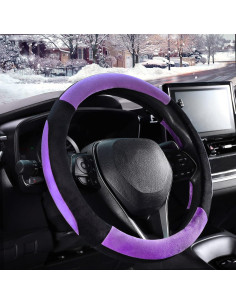 Cubierta de Volante de Coche SEG Direct 15" Púrpura y Negro 2