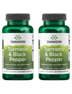 Suplemento de Cúrcuma y Pimienta Negra Swanson 60 Cápsulas