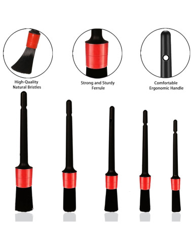 Juego de Cepillos para Detallar Autos Coltree 5 Pzs Suaves