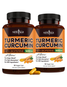 Cápsulas de Cúrcuma Curcumina New Age - 180 Unidades - No OGM