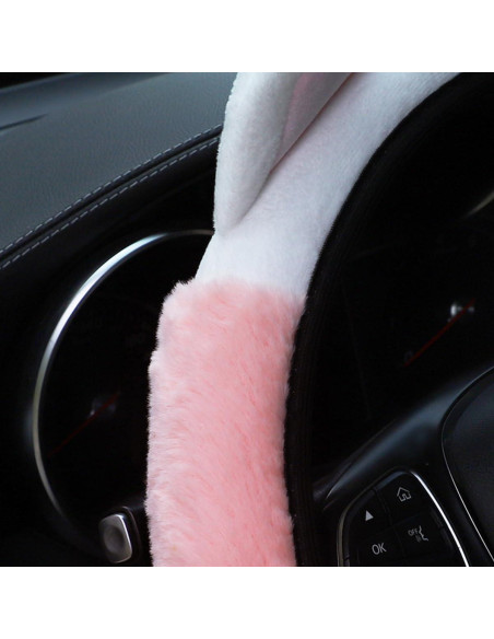 Funda de Volante Bittwee 15" Peluche con Orejas de Gato Rosa