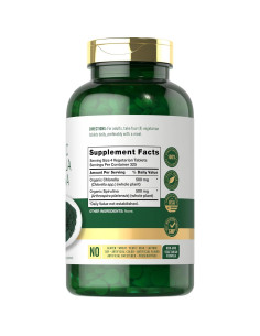 Tabletas de Chlorella y Espirulina Orgánica Carlyle 1300 mg 2