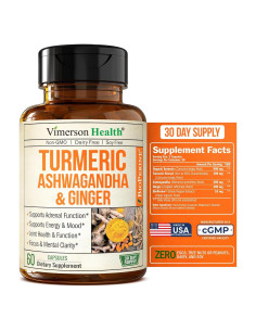 Suplemento de Cúrcuma y Ashwagandha Vimerson 60 Cápsulas