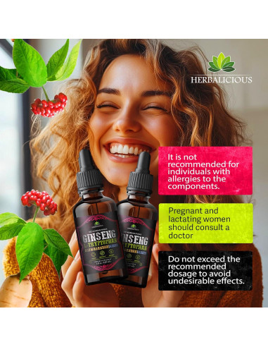 Suplemento Líquido de Ginseng y L-Triptófano 118.29 ml - Herbalicious