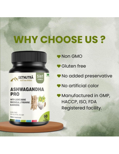 Suplemento Energético 5 en 1 Urmi Lifesciences 60 Cápsulas Veganas