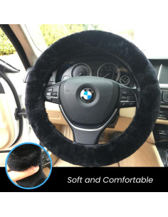 Cubierta de Volante de Lana de Oveja Andalus 15 Pulgadas Negra 2