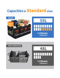 Organizador de Maletero Oasser 55L Plegable Impermeable Negro 2