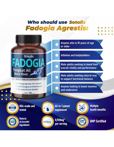 Cápsulas Sotalix Fadogia Agrestis 150 Unidades - Energía y Vitalidad