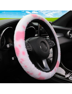 Funda de Volante ALEMODR Terciopelo Rosa 38 cm Universal 2