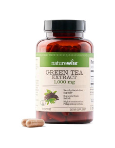 Cápsulas de Extracto de Té Verde NatureWise 1000 mg - 90 Conteo