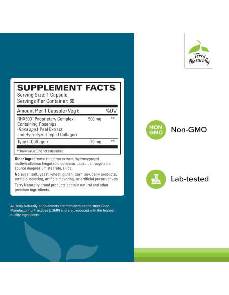 Suplemento Articular Terry Naturally Rosa Mosqueta 60 Cápsulas