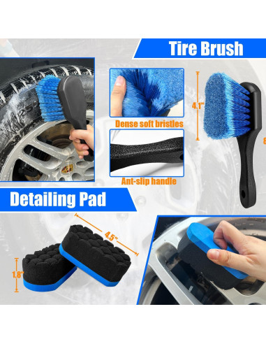 Kit de Cepillos para Ruedas HOLANHING 6 Piezas Sin Rayones