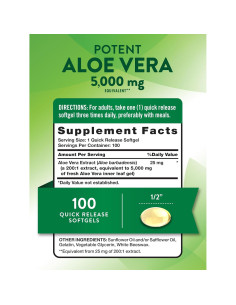 Softgels de Aloe Vera Verdad de la Naturaleza 5000mg 100 Unidades 2