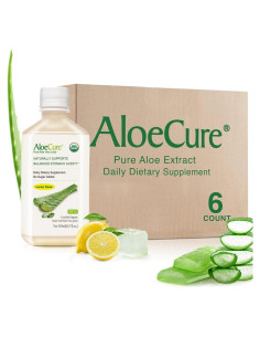 Jugo de Aloe Vera Orgánico AloeCure Limón 6 Botellas 496ml