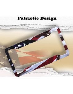 Marco de Placa de Licencia Aluminio LIN KANG Bandera Americana 2