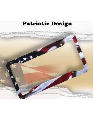 Marco de Placa de Licencia Aluminio LIN KANG Bandera Americana