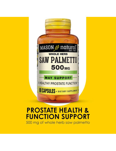 Suplemento Saw Palmetto 500 mg Mason Natural 90 Cápsulas