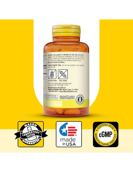 Suplemento Saw Palmetto 500 mg Mason Natural 90 Cápsulas