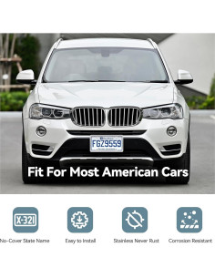 Marcos de Placa de Licencia Ohuhu Acero Inoxidable Plata 2 Pcs 2