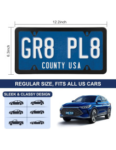 Paquete de 2 Marcos de Placas de Licencia QUANQIUFEI 31x16 cm 2