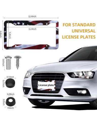 Marco de Placa de Licencia Aluminio LIN KANG Bandera Americana