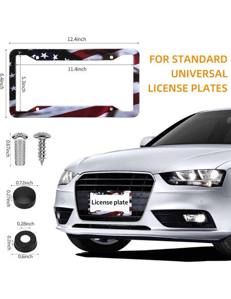 Marco de Placa de Licencia Aluminio LIN KANG Bandera Americana