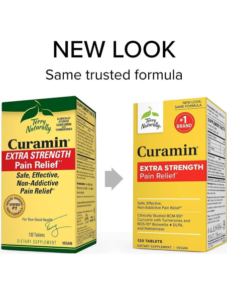 Suplemento Curamin Extra Strength Terry Naturally 120 Tabletas