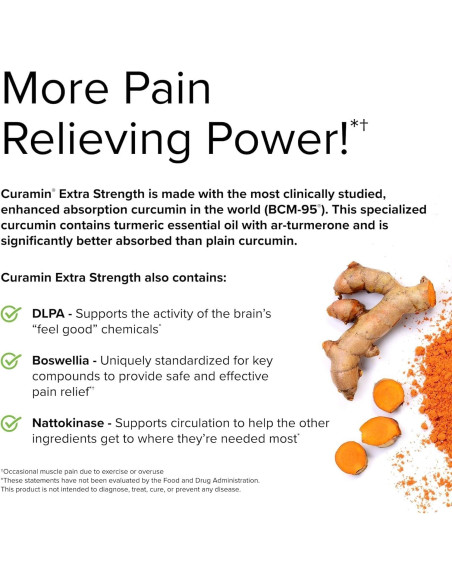 Suplemento Curamin Extra Strength Terry Naturally 120 Tabletas