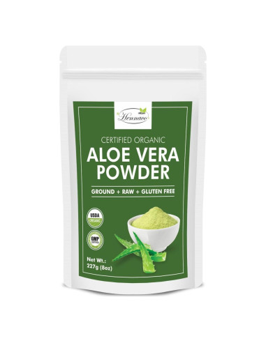 Polvo de Aloe Vera Orgánico Hennaco 227g Hidratante Natural