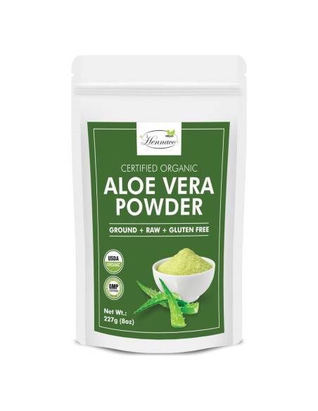Polvo de Aloe Vera Orgánico Hennaco 227g Hidratante Natural