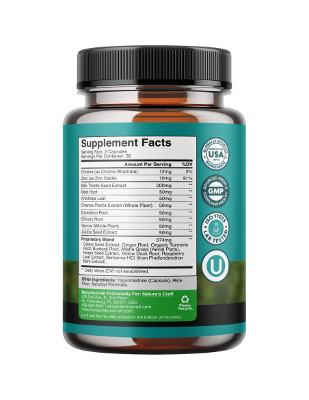 Suplemento Hepático Natures Craft 70 Cápsulas Cardo Mariano Suplemento Hepático Natures Craft 70 Cápsulas Cardo Mariano