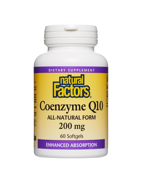 Suplemento Coenzima Q10 200 mg Factores Naturales 60 Gelatinas