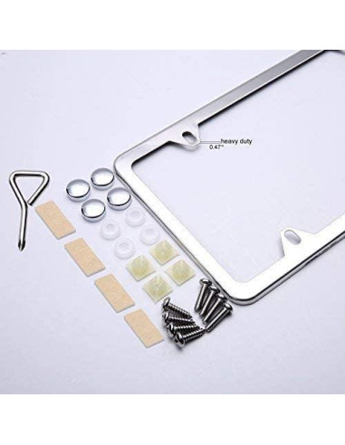 Marcos de Placa de Licencia Ohuhu Acero Inoxidable Plata 2 Pcs