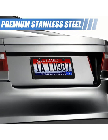 Paquete de 2 Marcos de Placa de Licencia QUANQIUFEI Negro