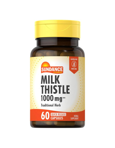 Cápsulas de Cardo Mariano Sundance 1000mg | 60 Unidades | Suplemento Herbal Sin OGM