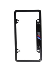 Marco de Licencia BMW Acero Inoxidable Negro Logo M 30.48x15.24cm