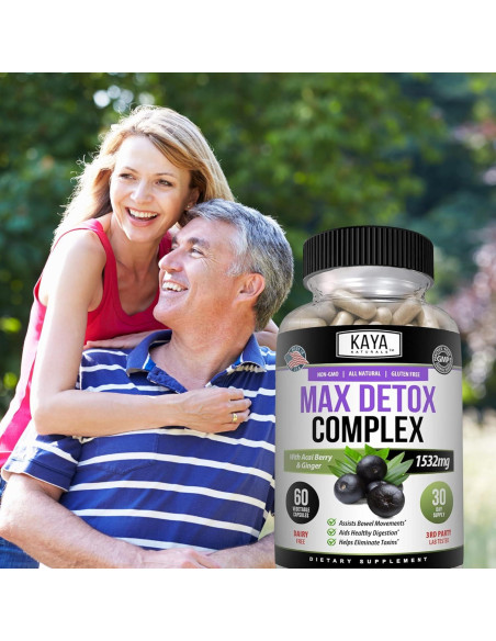 Suplemento Herbal Kaya Naturals Max Detox 1532 mg 60 Cápsulas Suplemento Herbal Kaya Naturals Max Detox 1532 mg 60 Cápsulas