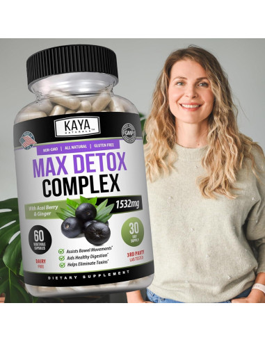 Suplemento Herbal Kaya Naturals Max Detox 1532 mg 60 Cápsulas