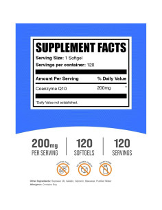 Suplemento CoQ10 200mg BulkSupplements - 120 Softgels 2