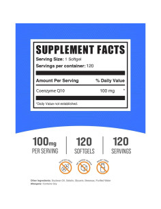 Suplemento CoQ10 100mg BulkSupplements 120 Softgels Salud Corazón 2