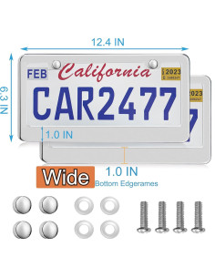 Paquete de 2 Marcos de Placas de Licencia Lengnoy Plateados 2