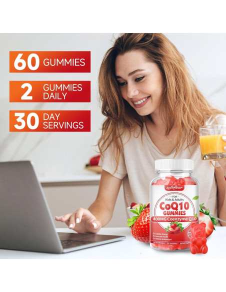 Gominolas CoQ10 Softbear 400mg Sabor Fresa 60 Unidades