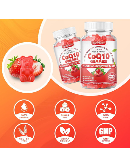 Gominolas CoQ10 Softbear 400mg Sabor Fresa 60 Unidades