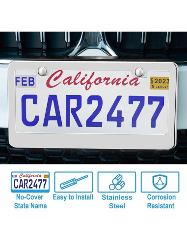 Paquete de 2 Marcos de Placas de Licencia Lengnoy Plateados