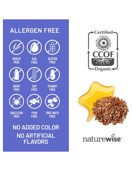 NatureWise Aceite de Semilla de Lino 1200 mg Omega 3 6 9 240 Cápsulas