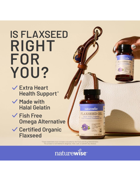 NatureWise Aceite de Semilla de Lino 1200 mg Omega 3 6 9 240 Cápsulas