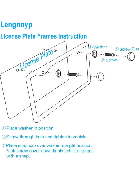 Paquete de 2 Marcos de Placas de Licencia Lengnoy Plateados